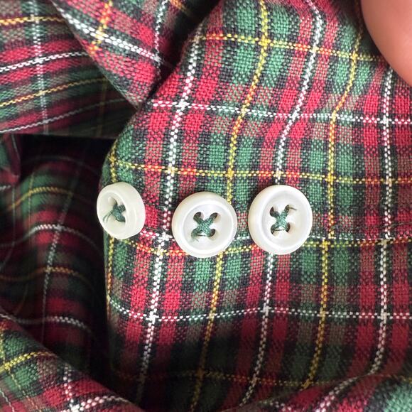 Ralph Lauren Classic Fit Check Shirt Plaid Striped L/S Shirt Red‎ Green Mens 2XB - Picture 6 of 7